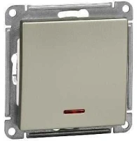 Выключатель 1-клавишный с подсветкой Systeme Electric (Schneider Electric) W59, шампань VS110-153-4-86