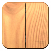 Двухклавишный выключатель с изолирующей пластиной 10А 250В Systeme Electric Blanca BLNVA105015, Ясень