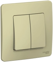 Двухклавишный переключатель (cх.6+6) скрытой установки 10А 250В Systeme Electric Blanca BLNVS106607, Бежевый