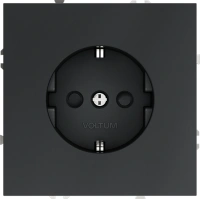 Розетка с заземлением с защитными шторками 16А Voltum S70 графит Soft touch пластик (VLS040207)
