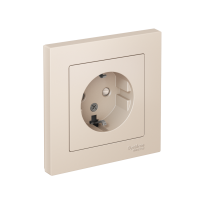 Розетка Systeme Electric AtlasDesign с заземлением со шторками, 16А, в сборе, БЕЖЕВЫЙ ATN000244