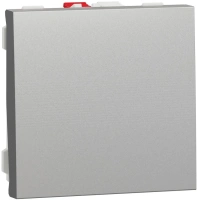 Выключатель одноклавишный схема 1, 10 AX 250 В 2 модуля Unica Modular Schneider Electric NU320130 алюминий