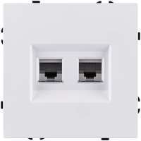 Розетка двойная Ethernet RJ45 Cat.6, белый глянцевый Kollinger Eclipse EC-018WG