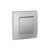 Переключатель 1-клавишный Systeme Electric Blanca С/У IP44 (сх.6), 10AX, 250В, АЛЮМИНИЙ BLNVS410603