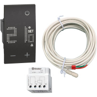 Терморегулятор для теплого пола, 12А Living Now, сенсорный, датчик температуры пола (внешний), черный KG4441NE