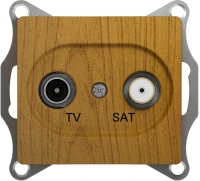 Розетка TV-SAT оконечная 1DB Systeme Electric Glossa, дерево дуб GSL000597
