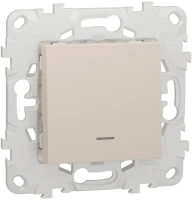 Переключатель 1-клавишный с подсветкой схема 6а Unica NEW Schneider Electric бежевый NU520344N