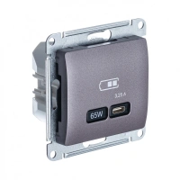 USB Розетка тип-C 65W Systeme Electric Glossa высокоскоростная зарядка QC, PD, механизм, СИРЕН.ТУМАН