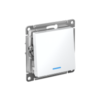 Выключатель 1-клавишный с подсветкой Systeme Electric Atlas Design 10АХ, лотос ATN001313