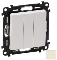 Выключатель 3 клавишный 10АХ 250В винтовые зажимы Legrand Valena Allure 752003+755036