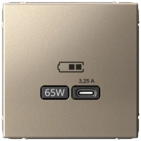 Высокоскоростная розетка USB тип-С Systeme Electric ArtGallery шампань GAL000527