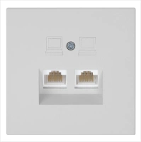Интернет розекта 2х терминальная 6 категория, цвет матовый Тауп (soft touch) Jasmart FD6108PTM
