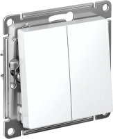 Выключатель 2-клавишный Systeme Electric Atlas Design 10АХ, лотос ATN001351