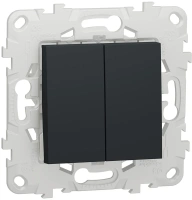 Переключатель 2-клавишный перекрестный 2 x схема 7 10 AX 250 В Unica NEW Schneider Electric антрацит NU521554