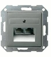 Розетка компьютерная двойная RJ45 6-й кат. GIRA нержавеющая сталь EPUAE8-8UPOK6 | 027020