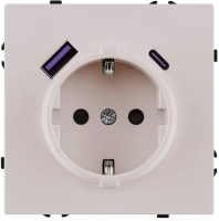 Розетка штепсельная  16A/250 В с USB A+C 20W, кашемир бархат Brionilux серия Z (ZG016CM)