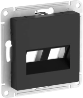 Накладка двойная Systeme Electric AtlasDesign для информационных функций типа Keystone, КАРБОН ATN001090