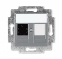Интернет розетка rj45 5 категория ABB Levit сталь - дымчатый чёрный 2CHH295117A6069
