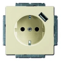 Розетка 220v с usb 1 портом бежевая ABB Dynasty 2CKA002011A6177