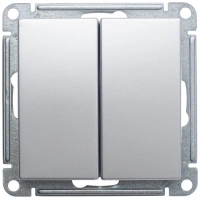 Переключатель 2-клавишный Systeme Electric (Schneider Electric) W59, матовый хром VS610-256-5-86