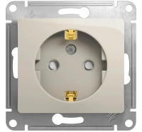 Розетка с заземлением со шторками 16А 250В механизм Systeme Electric Glossa, молочный GSL000945