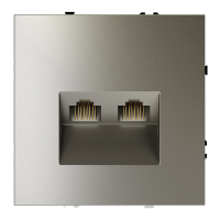 Розетка компьютерная Voltum S70 двойная RJ45+RJ45 кат.6, шелк VLS060204