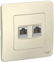 Компьютерная розетка RJ45 скрытой установки двойная Systeme Electric Blanca, Молочный, BLNIS045452