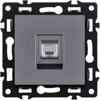 Розетка Ethernet RJ45 Cat.6, серый бархат Brionilux серия G Plast (GP017GY)
