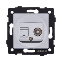 Розетка двойная TV (мама) + RJ45 Cat.5, серый Kollinger REA-012GY для Aspekt, Eleganz, Reflex