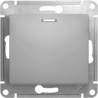 Выключатель 1-клавишный с подсветкой сх.1а 10АХ Systeme Electric Glossa, алюминий GSL000313