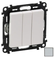 Выключатель 3 клавишный 10АХ 250В винтовые зажимы Legrand Valena Allure 752003+755037