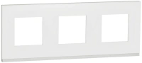 Рамка 3-постовая горизонтальная Unica PURE Schneider Electric МАТОВОЕ СТЕКЛО/белый NU600689