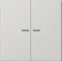 Выключатель двухклавишный с подсветкой Jung LS990 505U5+LS995KO5LG
