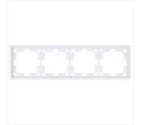 Рамка серия FD 4-постовая, цвет белый глянцевый Jasmart FD1004W