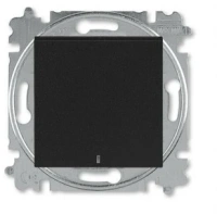 Выключатель 1-клав. + подс. ABB Levit антрацит - дымчатый чёрный 2CHH590146A6063