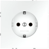 Розетка с заземлением 16А Voltum S70 белый матовый Soft touch пластик (VLS040102)