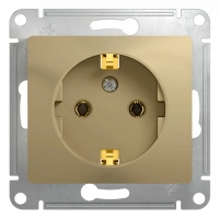 Розетка с заземлением 16А Systeme Electric Glossa, титан GSL000443