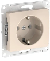 Розетка Systeme Electric Glossa с заземлением без шторок, 16А, мех., быстрозажим. клем., БЕЖЕВЫЙ GSL000243S