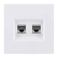 Накладка двойной розетки Ethernet RJ45 Cat.6, Белый бархат Brionilux серия Z (ZGN018WH)