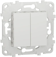 Выключатель 2-клавишный схема 5 10 AX 250 В Unica NEW Schneider Electric белый NU521118