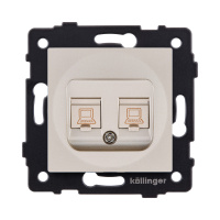 Розетка двойная Ethernet RJ45 Cat.5, золотой Kollinger REA-015GD для Aspekt, Eleganz, Reflex