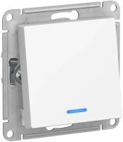 Переключатель 1-клавишный с подсветкой Systeme Electric Atlas Design 10АХ, лотос ATN001363