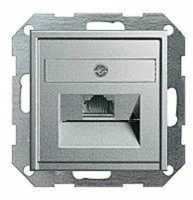 Розетка компьютерная одинарная RJ45 6-й кат. GIRA пластик под алюминий EPUAE8UPOK6 | 027026