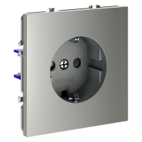 Розетка с заземлением с защитными шторками Voltum S70 пластик сталь Soft touch 16А (VLS040205)
