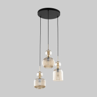 Подвесной светильник с плафонами из фактурного стекла TK Lighting 11041 Sophia Cognac