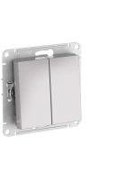 Выключатель 2-клавишный Systeme Electric AtlasDesign AQUA, IP44, сх.5, 10АХ, мех., быстрозажим. клем., АЛЮМИНИЙ ATN440351S