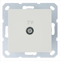 Розетка TV Φ9.5mm проходная с накладкой, цвет слоновая кость Jasmart G6002V