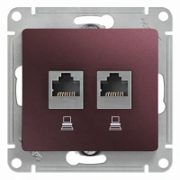 Розетка двойная компьютерная RJ45+RJ45 Systeme Electric Glossa, баклажановый GSL001185KK