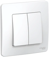Двухклавишный переключатель (cх.6+6) скрытой установки 10А 250В Systeme Electric Blanca BLNVS106601, БЕЛЫЙ