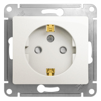 Розетка с заземлением со шторками 16А Systeme Electric Glossa, перламутр GSL000645